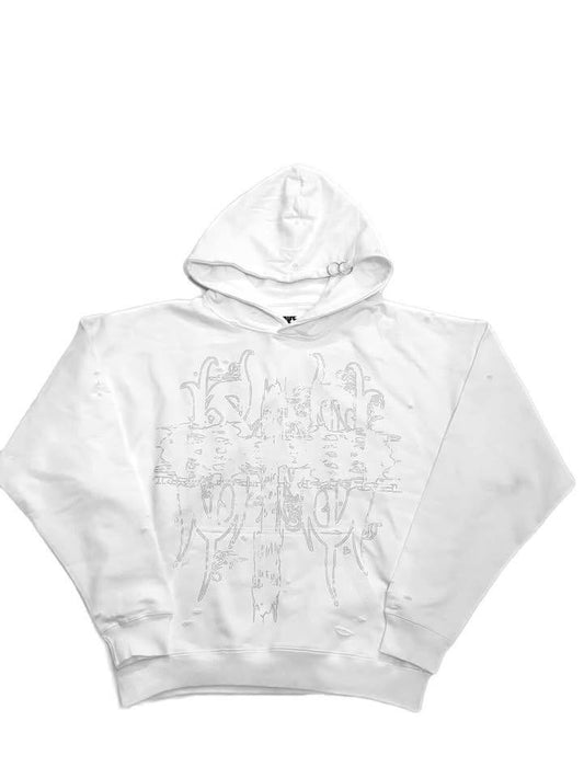 BLUZA Z KAPTUREM „S+E” BIAŁA